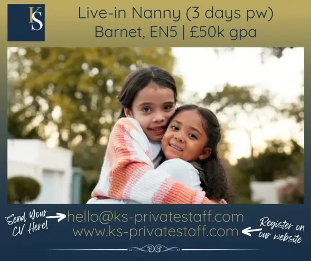 ⭐ ️Live-in Nanny (3 days pw)
⭐ ️Barnet, EN5
⭐ ️£50k gpaWe are seeking an exceptional, experienced and highly professional Live-in Nanny to join a lovely family in Barnet, London, caring for two children aged 8 and 3.This is an excellent opportunity for a warm, nurturing and genuinely passionate childcare professional who is highly organised, proactive, discreet and confident working within a fully staffed private household.The successful candidate will have a minimum of five years’ professional nanny experience caring for both toddler and school-age children. The nanny will support the children’s emotional, social and educational development, coordinate extracurricular activities, appointments and playdates, and maintain excellent organisation of their bedrooms, wardrobes, belongings and travel items.The role will also involve working closely and professionally with the parents, tutors, teachers, drivers and other household staff, maintaining impeccable standards of discretion, confidentiality and professional boundaries at all times.International travel with the family will be required, and the nanny should be comfortable providing seamless care while travelling and adapting to changing schedules and family requirements.Arabic language skills would be advantageous but are not essential. You must hold a paediatric first aid and enhanced DBS check to apply for this role.The working pattern is 3 days per week working Thursday, Friday and Saturday, typically involving 12–14 hrs per day.The nanny will generally start when the youngest child wakes at approximately 7am and finish once she is asleep at around 8:30pm.Salary on offer is £50k gpa depending on experience.Find out more about this opportunity (and others) by following the link in our bio, or copy this link:
https://linktr.ee/katherineshieldsprivatestaff/#NannyJobs
#HouseholdManagement
#DomesticStaff
#PrivateStaff
#PrivateHouseholdStaff
#LondonJobs