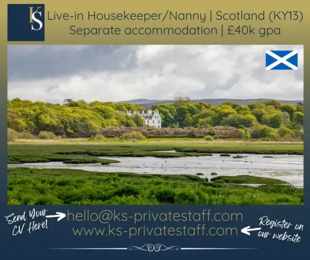 ⭐ ️Live-in Housekeeper/Nanny
⭐ ️Scotland (KY13)
⭐ ️Separate accommodation
⭐ ️£40k gpaA lovely family of four based in the rural village of Rumbling Bridge, Scotland (KY13), are seeking an experienced, reliable and caring Live-in Housekeeper/Nanny to join their household from October 2026. The role will involve preparing breakfast, helping the children get ready and taking the 4-year-old girl to school and the 2-year-old boy to nursery, followed by general housekeeping duties throughout the day, including cleaning, laundry, ironing and maintaining the household. Afternoons will focus on collecting the children from school and nursery, providing attentive childcare, planning engaging, age-appropriate activities and following their established routines.The role will also include preparing meals for the children and occasional family cooking for the family of four.A confident driver is essential; an own car is preferred, although the successful candidate may be able to be insured on the family car.A pet friendly candidate is essential as the family have a cat and may get a dog in the future.The successful candidate will have private, self-contained accommodation with its own entrance, bedroom, living room, bathroom and kitchenette.Days: Monday to Friday, with occasional overnight stays, approximately once a fortnight. Hours: 7.30am–6.30pmSalary: £40k gross per annum, depending on experience.Find out more about this opportunity (and others) by following the link in our bio, or copy this link:
https://linktr.ee/katherineshieldsprivatestaff/#HousekeeperJobs
#NannyJobs
#HouseholdManagement
#DomesticStaff
#PrivateStaff
#PrivateHouseholdStaff
#ScotlandJobs