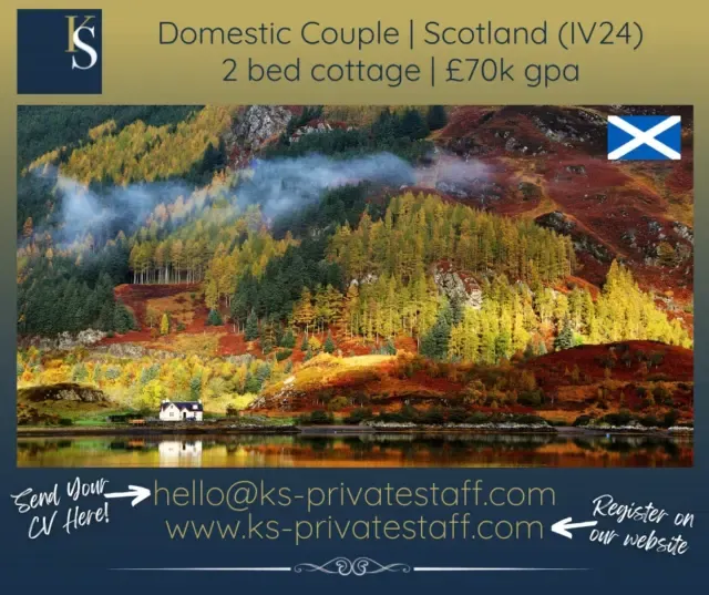 ⭐ ️Domestic Couple
⭐ ️Scotland, IV24
⭐ ️2 bed cottage
⭐ ️£70k gross paGardener/Groundsman & Housekeeper couple sort for brand new role with a young family at their rural Ross-shire based home.An experienced housekeeper with excellent attention to detail is sought. No childcare is required, as the family employ a full-time nanny for their three children but would best suit a child orientated housekeeper.  Duties to include  hands-on cleaning to a high standard, laundry and ironing, care of antique furniture, fine furnishings and delicate finishes, keeping the house beautifully organised and presented. No cooking required.An experienced sole gardener/groundsman is needed to maintain approximately three acres of formal garden and grounds within the wider estate. Looking after herbaceous borders, shrubs and general garden maintenance, pruning, weeding and hedge cutting, chainsaw work, general grounds and estate maintenance, laying fires, other practical outdoor duties as required together with ad hoc driving for errandsHours: Gardener/Groundsman: Monday–Friday, 9-5 or 8-4 with Housekeeper: Monday–Friday, 9–4Two drivers preferred due to rural location but only one essential.A two-bedroom, two-bathroom cottage is provided within the grounds, with its own garden. All costs covered.Role to commence in February 2027, interviewing now. Salary negotiable according to experience up to £70k gross pa.Find out more about this opportunity (and others) by following the link in our bio, or copy this link:
https://linktr.ee/katherineshieldsprivatestaff/#HousekeeperJobs
#GardenerJobs
#DomesticCouple
#HouseholdManagement
#DomesticStaff
#PrivateStaff
#PrivateHouseholdStaff
#ScotlandJobs